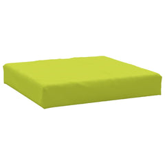 Bright green pallet cushion made of water-resistant Oxford fabric for outdoor comfort.
