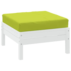 Bright green pallet cushion made of water-resistant Oxford fabric with soft foam filling.