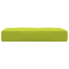 Bright green pallet cushion made of water-resistant Oxford fabric with foam filling.