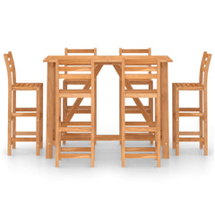 Outdoor Bar Set Natural Wood Solid Acacia Wood Medium