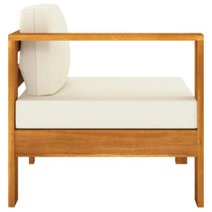 Wooden Garden Sofa Cream White Solid Acacia wood, 100% polyester
