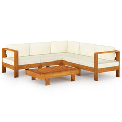 Wooden Lounge Set Cream White, Acacia Wood