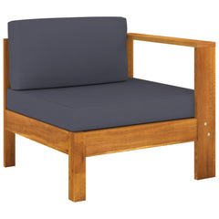 Wooden Lounge Set Dark grey, Natural acacia wood