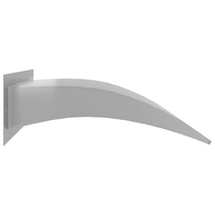 Silver stainless steel pool fountain, 17.7 x 10.2 x 5.1 inches, curved spout design.