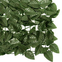 Balcony Screen with Dark Green Leaves 196.9x29.5