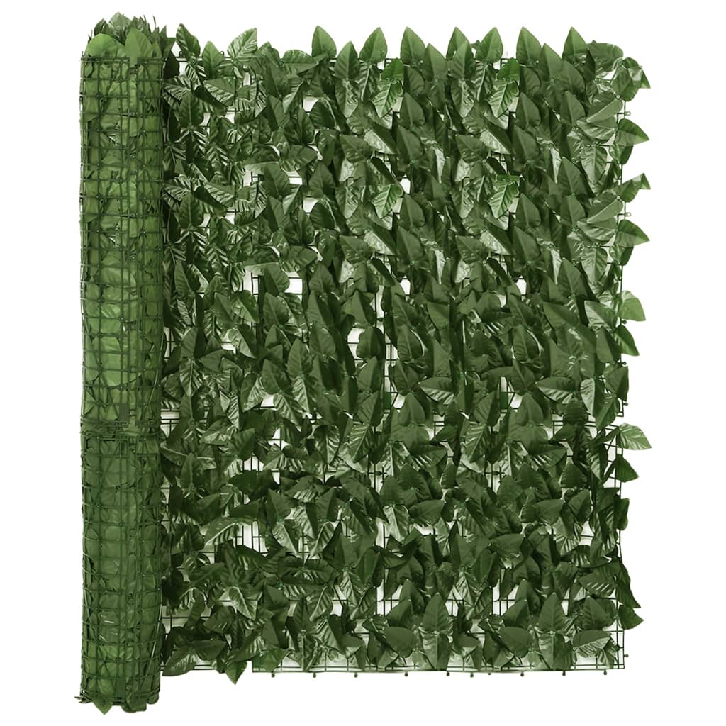 Balcony Screen with Dark Green Leaves 118.1x39.4