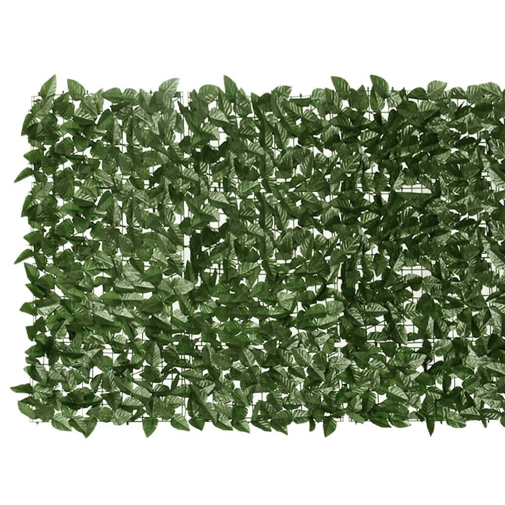 Balcony Screen with Dark Green Leaves 118.1x39.4