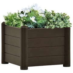 Garden Raised Bed PP Mocha 16.9x16.9x13.8