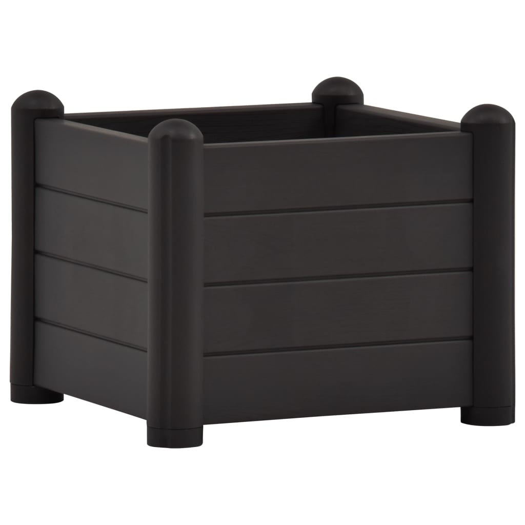 Garden Raised Bed PP Anthracite 16.9x16.9x13.8