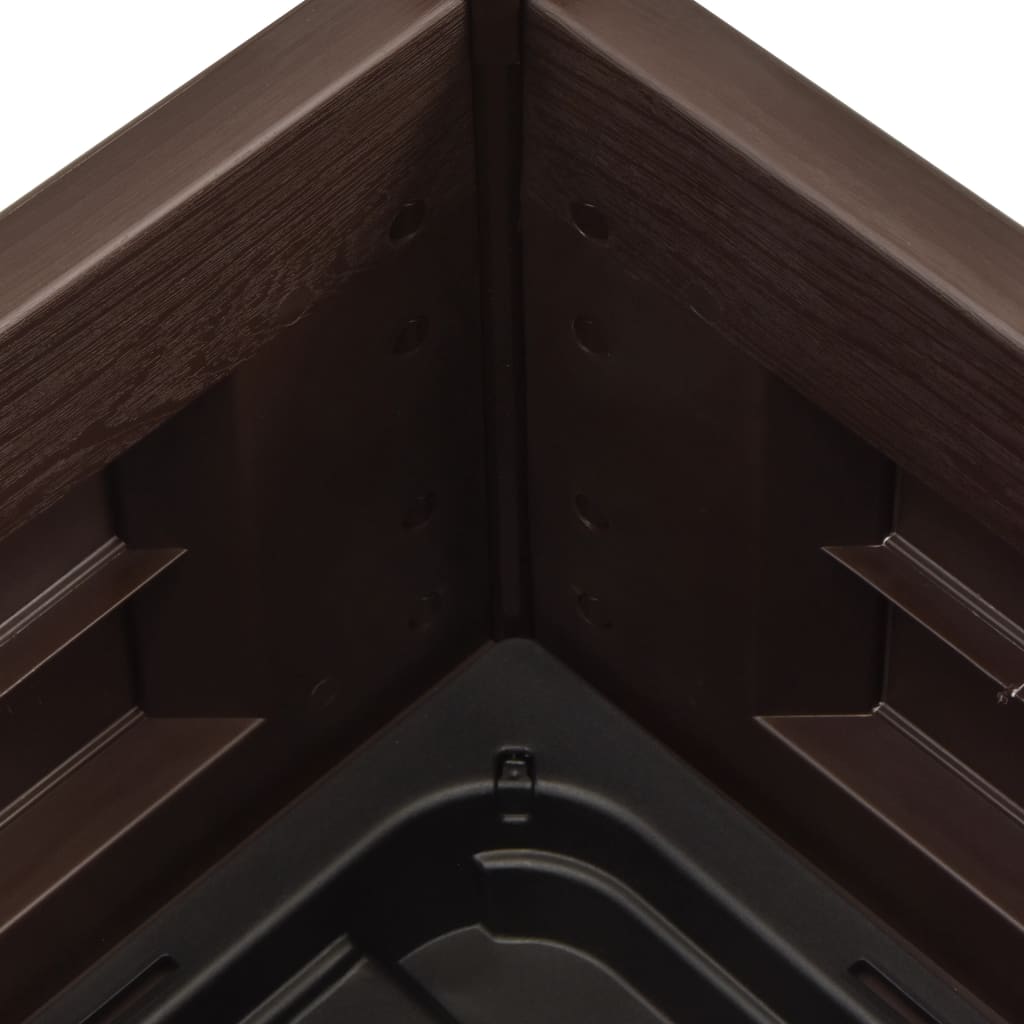 Garden Raised Bed PP Anthracite 16.9x16.9x13.8