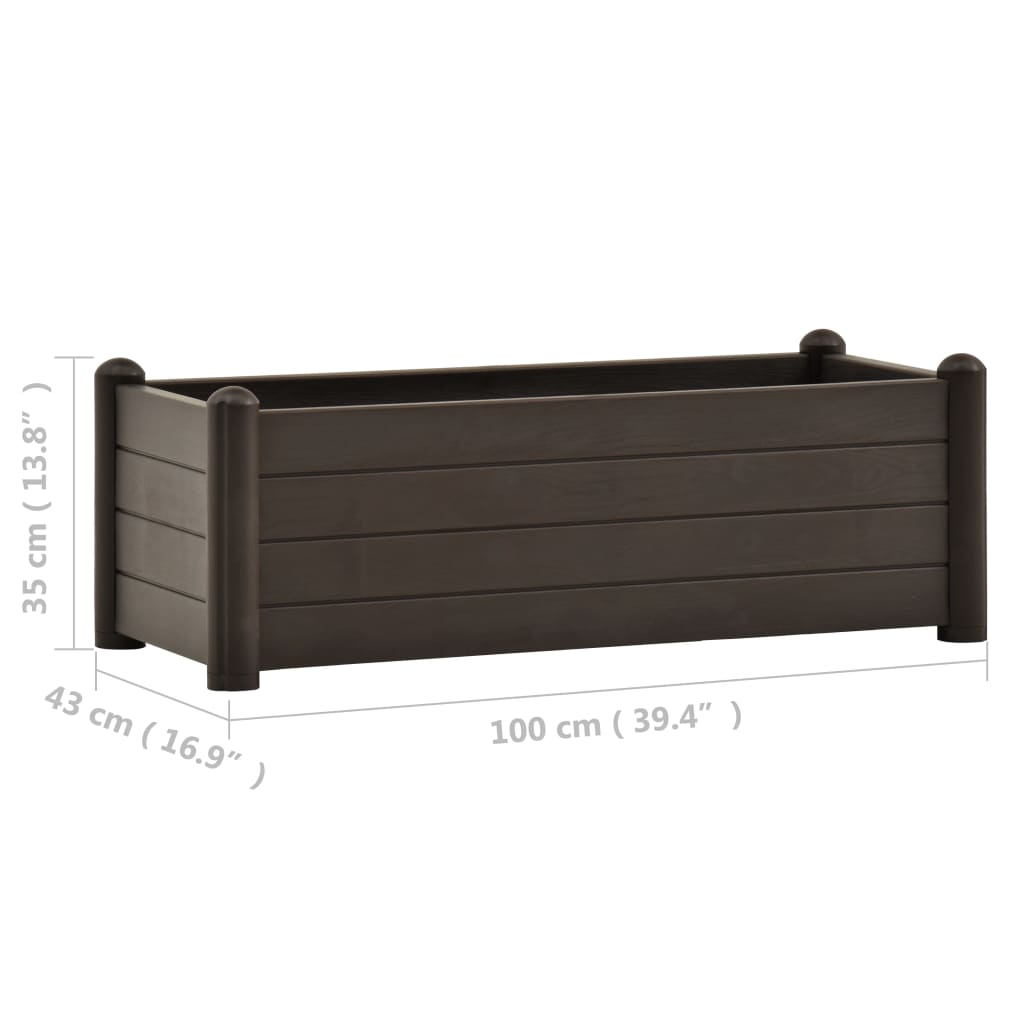 Garden Raised Bed PP Mocha 39.4x16.9x13.8