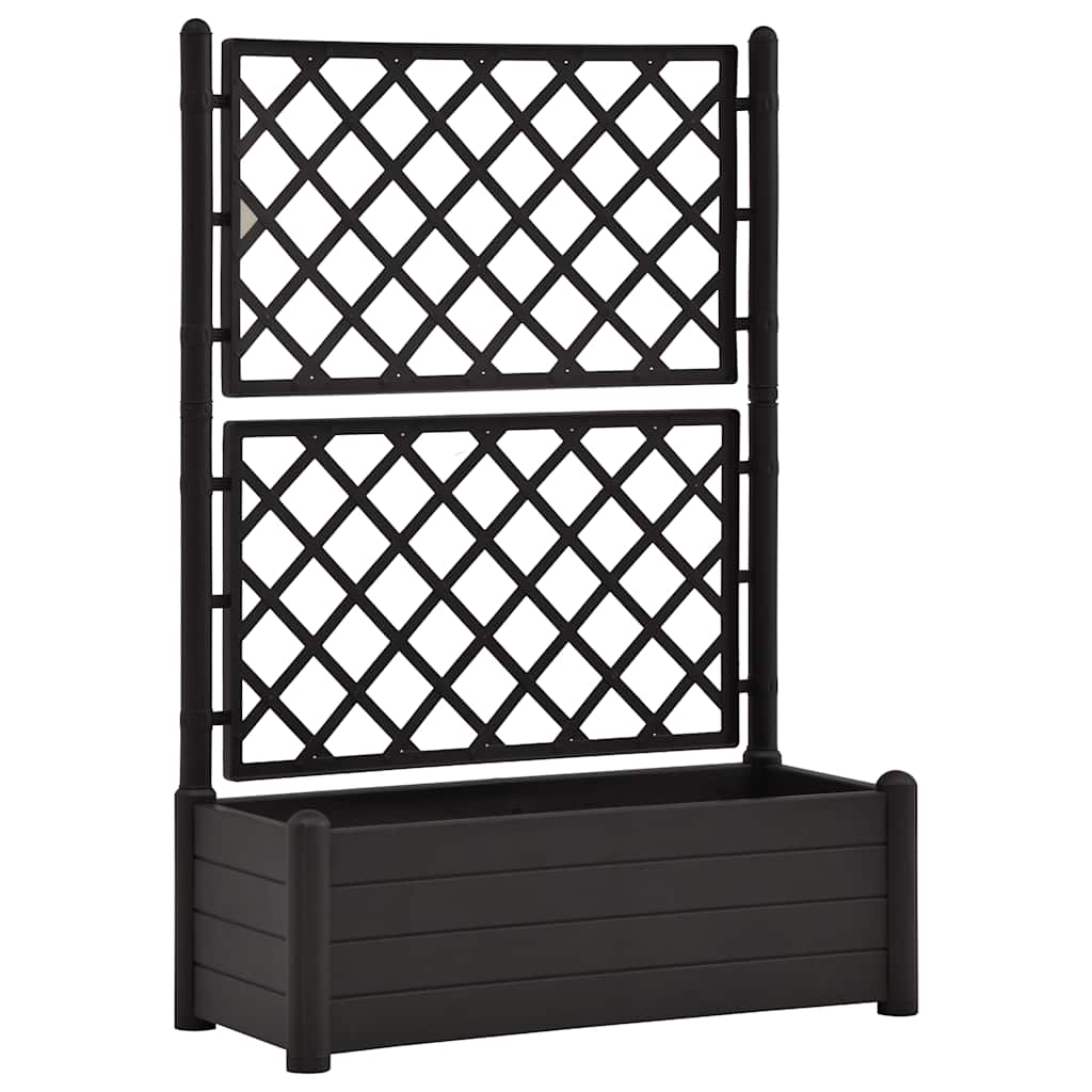 Garden Planter with Trellis 39.4x16.9x55.9 PP Anthracite