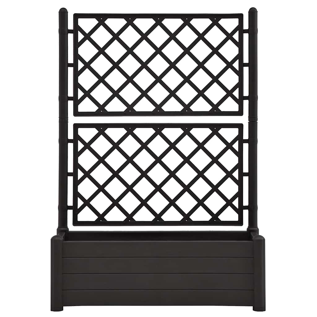 Garden Planter with Trellis 39.4x16.9x55.9 PP Anthracite
