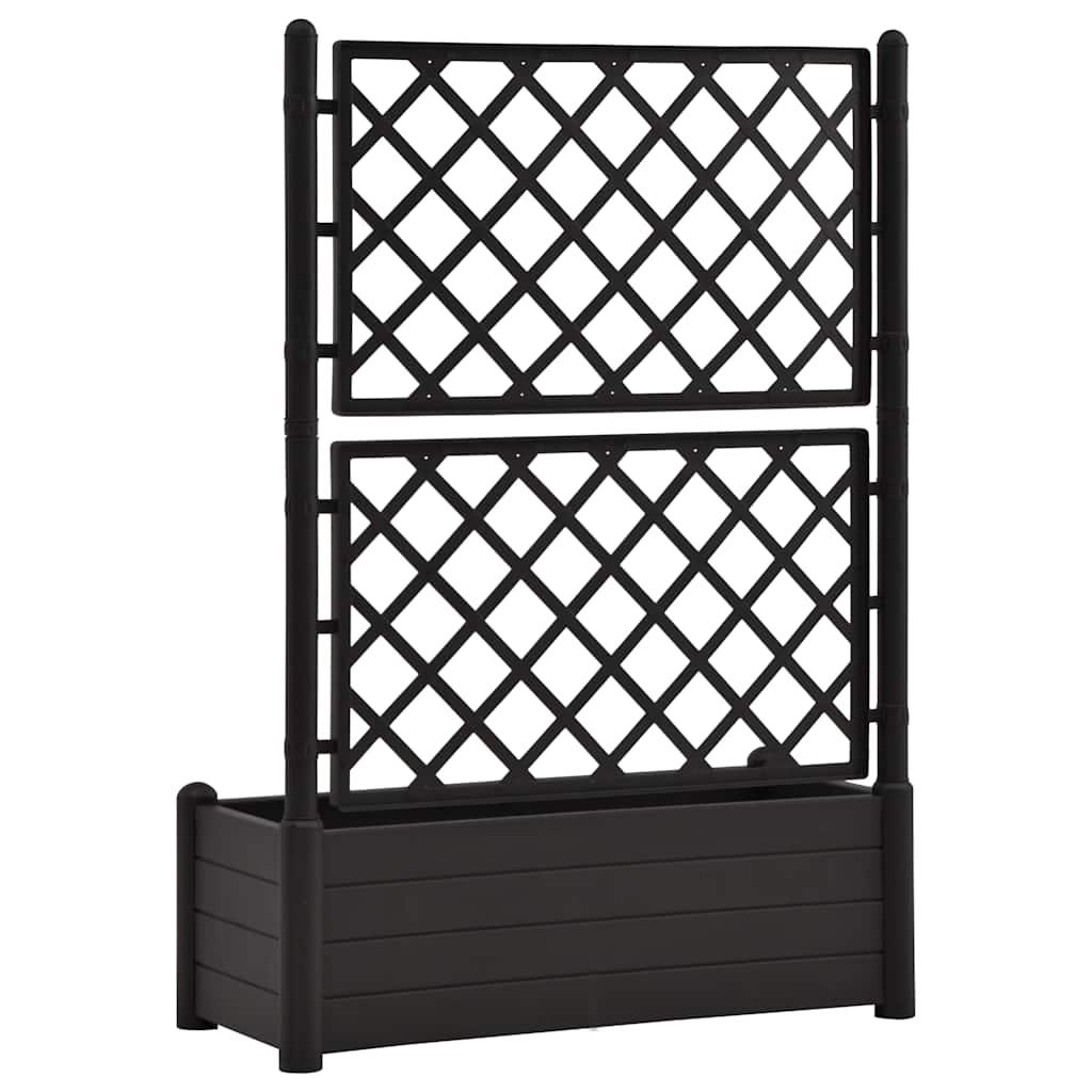 Garden Planter with Trellis 39.4x16.9x55.9 PP Anthracite