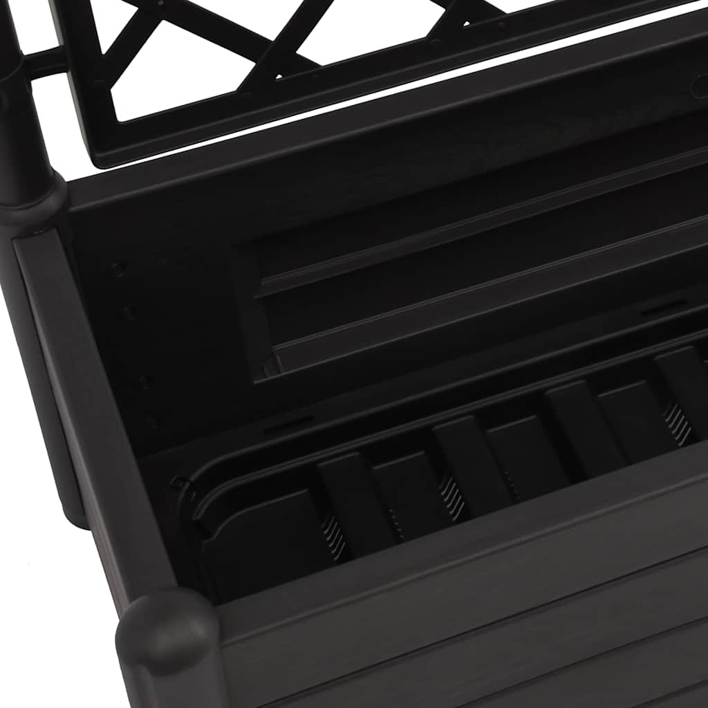 Garden Planter with Trellis 39.4x16.9x55.9 PP Anthracite