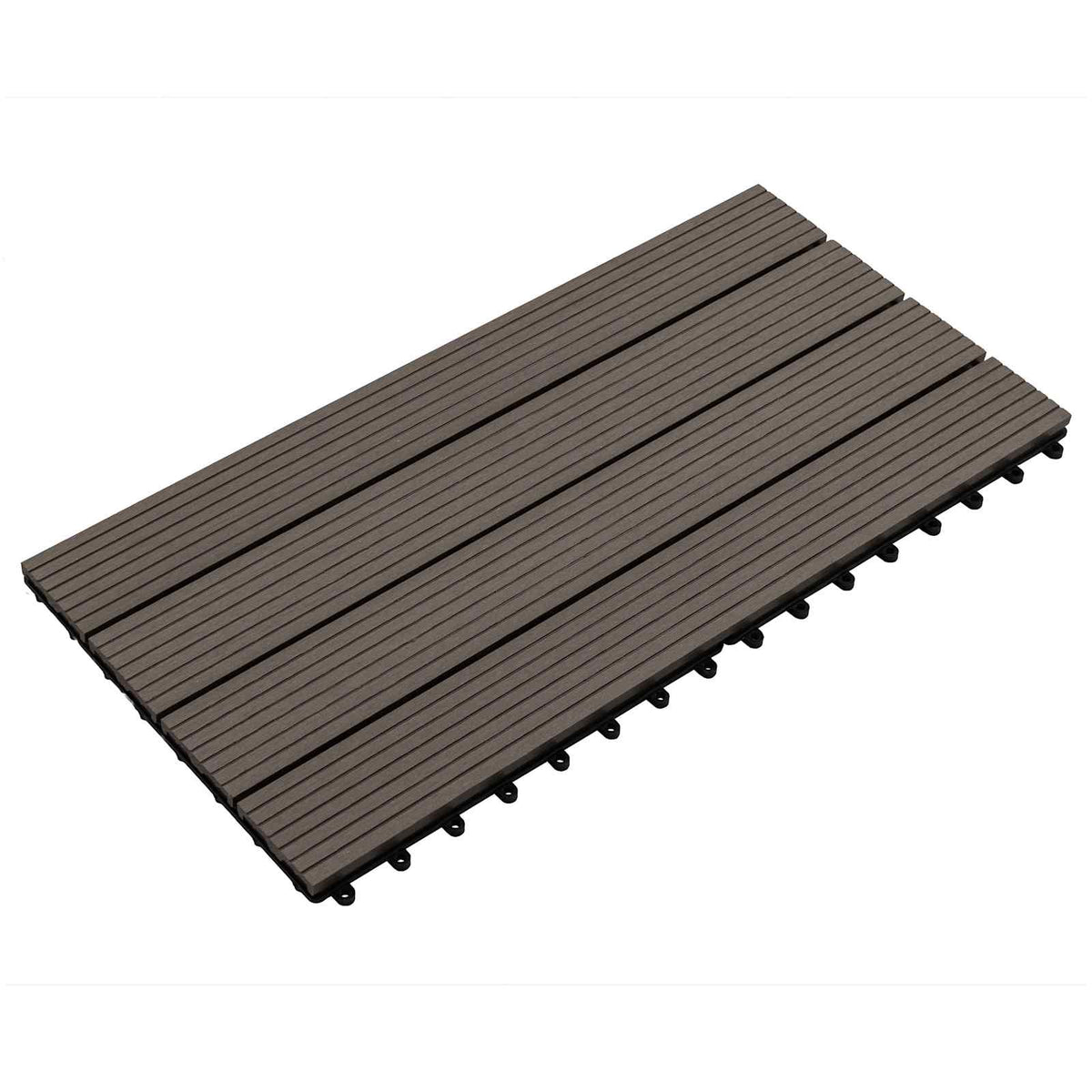 Decking Tile 6 pcs Dark Brown 23.62 x 11.81 in WPC