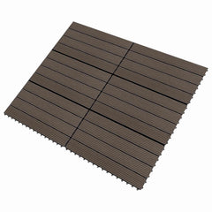 Decking Tile 6 pcs Dark Brown 23.62 x 11.81 in WPC