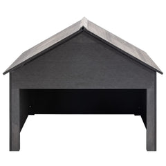Lawn Mower Garage Grey Wood-Plastic Composite 31.5x31.5x27.6 in