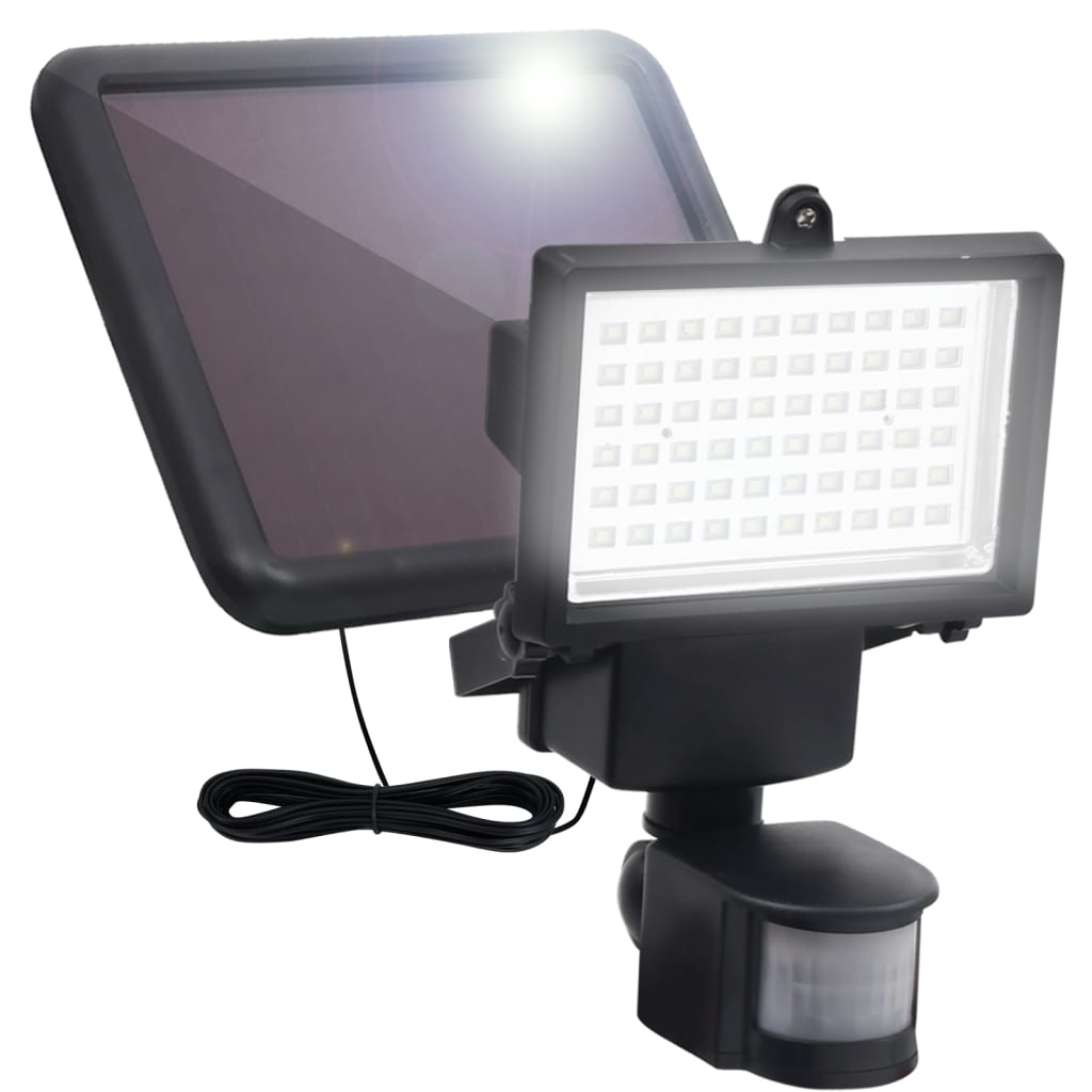 Garden Solar Powered LED Spotlight with Sensor Black