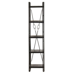 Bookcase Black Solid rough mango wood Medium Industrial