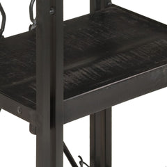 Bookcase Black Solid mango wood and powder-coated steel Medium