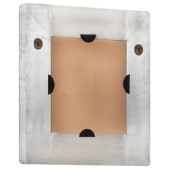 Silver metal aviator mirror with square frame, 19.7x19.7 inches, exposed screws.