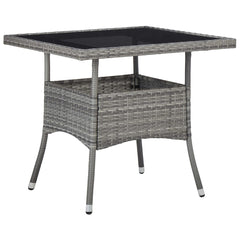 Dining Set Grey Poly Rattan Small Removable Covers Dining Set