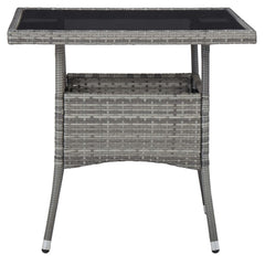 Dining Set Grey Poly Rattan Small Removable Covers Dining Set