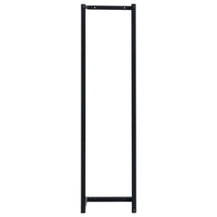 Black iron towel rack with four rungs, measuring 9.8 x 7.9 x 37.4 inches.