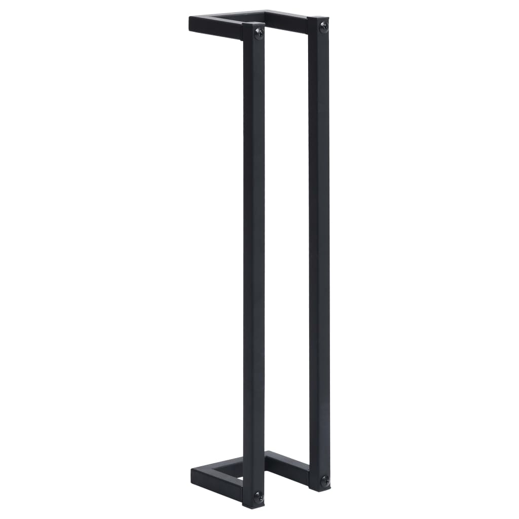 Black iron towel rack, 5x5x23.6 inches.