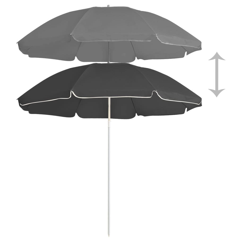Garden Parasol with Steel Pole Anthracite 70.9