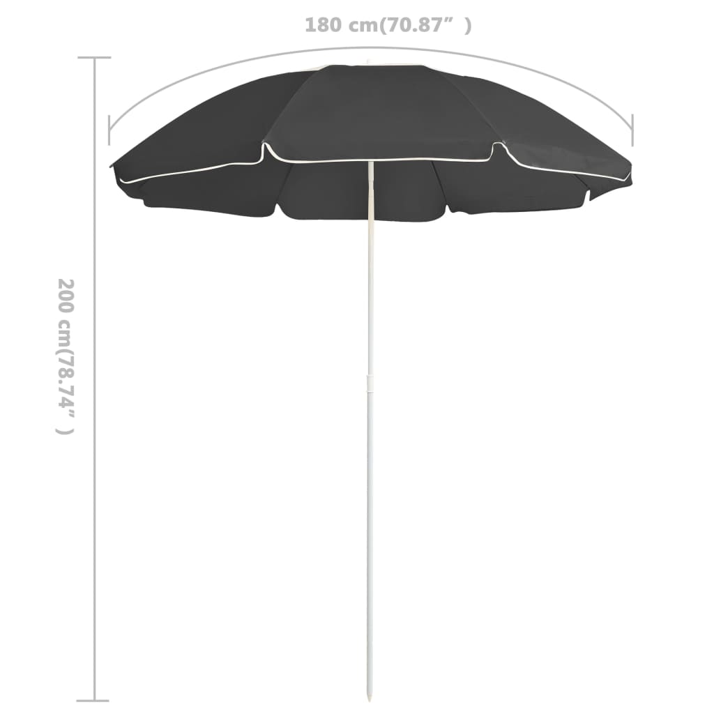Garden Parasol with Steel Pole Anthracite 70.9