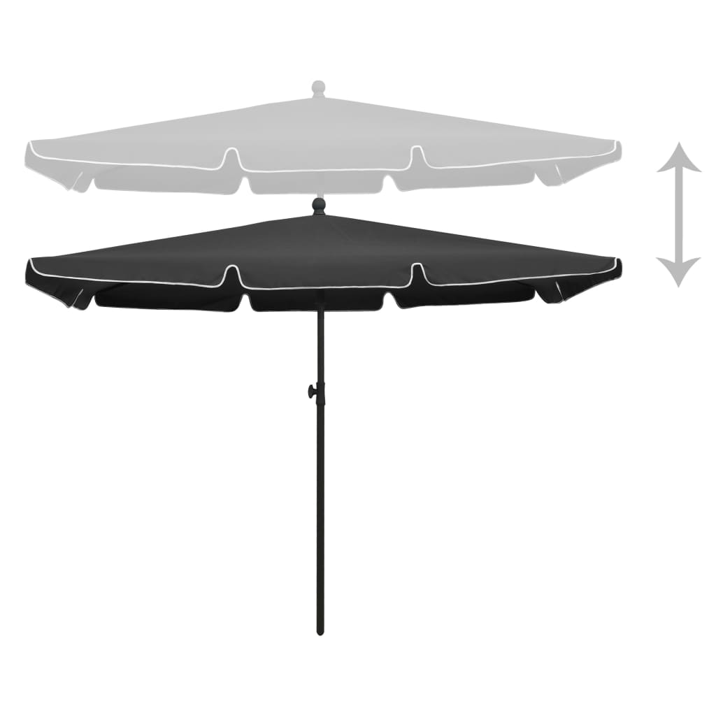 Garden Parasol with Pole 82.7x55.1 Anthracite