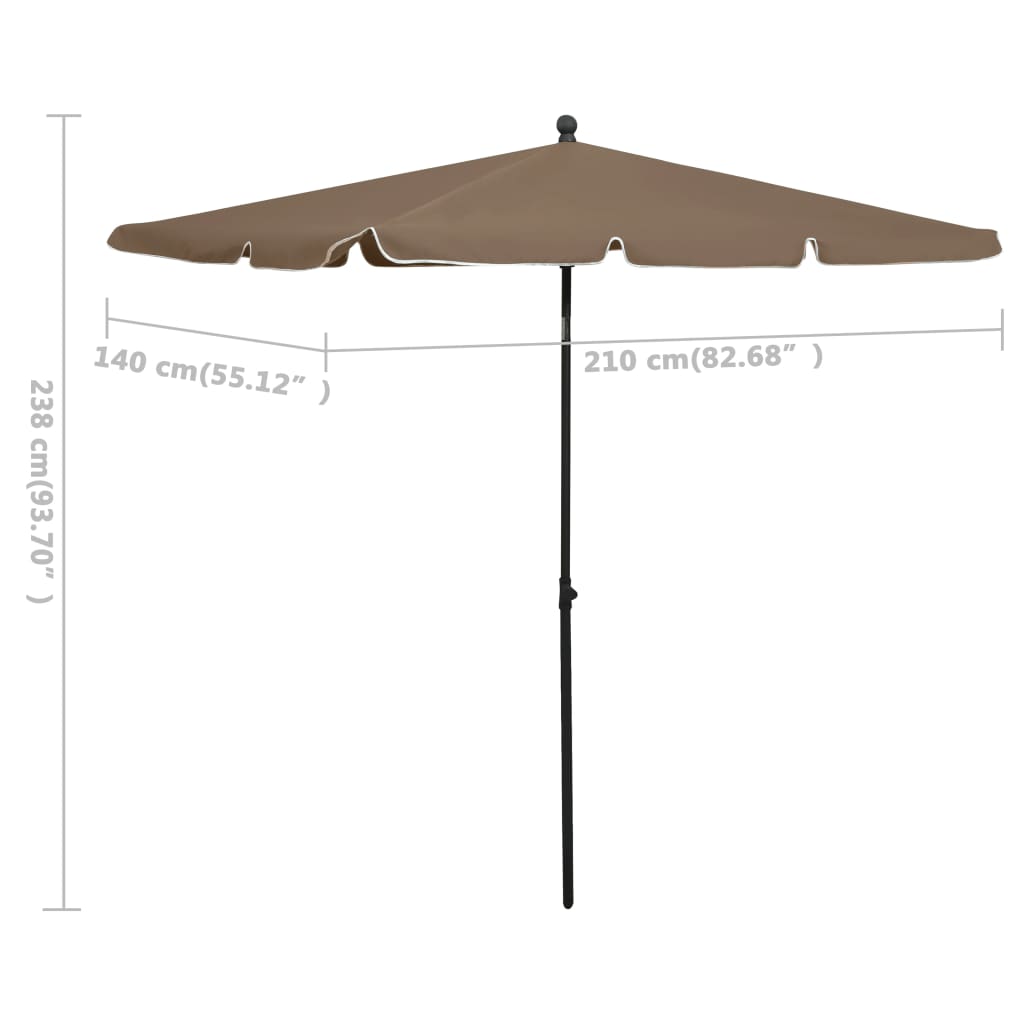 Garden Parasol with Pole 82.7x55.1 Taupe