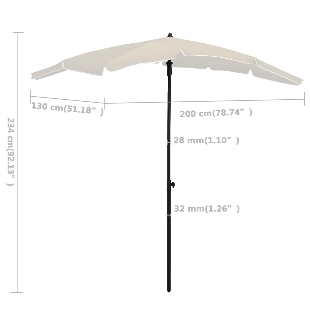 Garden Parasol with Pole 78.7x51.2 Sand