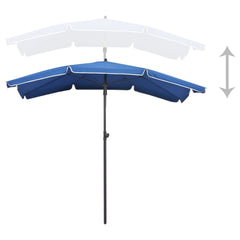 Garden Parasol Azure Blue Polyester, Steel Medium Tiltable