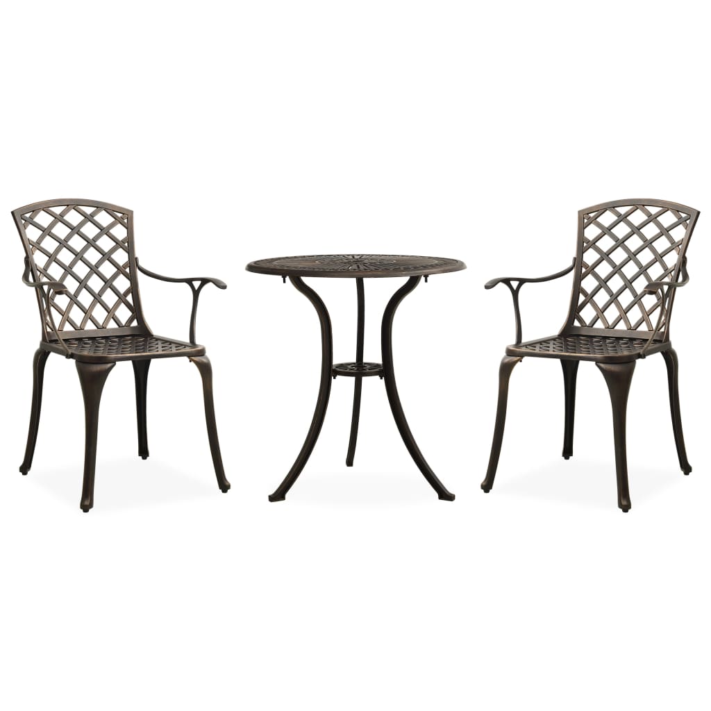 Bistro Set Bronze Cast aluminum Medium Durable Bistro Set