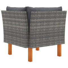 Corner Sofa Grey PE rattan Medium Removable Covers Corner Sofa