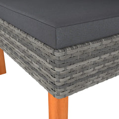 Corner Sofa Grey PE rattan Medium Removable Covers Corner Sofa