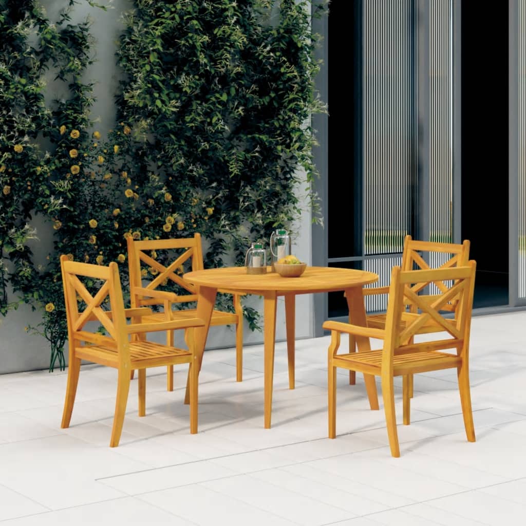 Garden Dining Set Natural Wood Solid acacia wood with an oiled finish