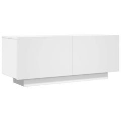 TV Cabinet White Engineered Wood Medium TV Cabinet Rectangular