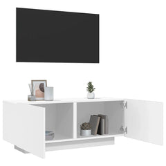 TV Cabinet White Engineered Wood Medium TV Cabinet Rectangular