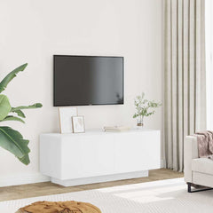 TV Cabinet White Engineered Wood Medium TV Cabinet Rectangular