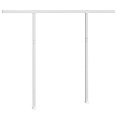 White iron awning post set with two uprights, measuring 118.1 by 96.5 inches.
