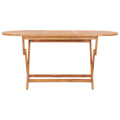 Outdoor Dining Set Natural Teak Solid Teak Wood Medium Foldable