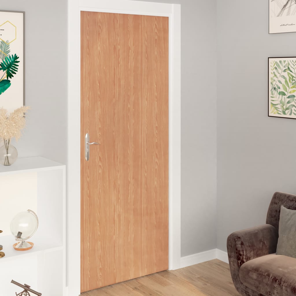 Self-adhesive PVC film in Ahorn wood-look, ideal for doors and furniture, in two rolls.