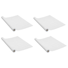 Four rolls of self-adhesive white wood grain PVC film, each 82.7 by 35.4 inches.