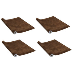 Bostome dark oak self-adhesive PVC door film in wood grain design, four rolls displayed.