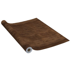 Bostome Dark Oak self-adhesive PVC door film rolls with wood grain texture and rustic appearance.