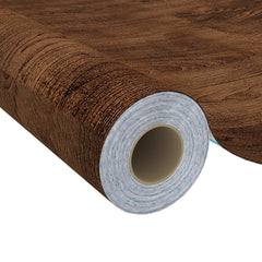 Bostome dark oak self-adhesive PVC door film rolls with wood grain pattern for smooth surfaces.